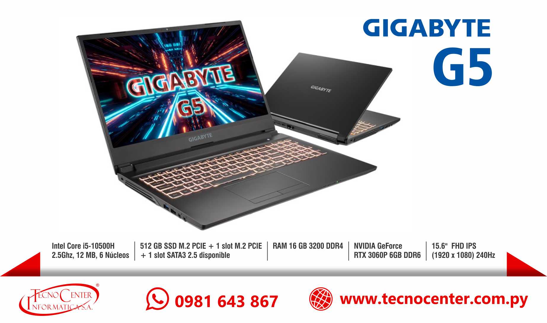 Notebook GIGABYTE G5 Intel Core i5 RTX3060